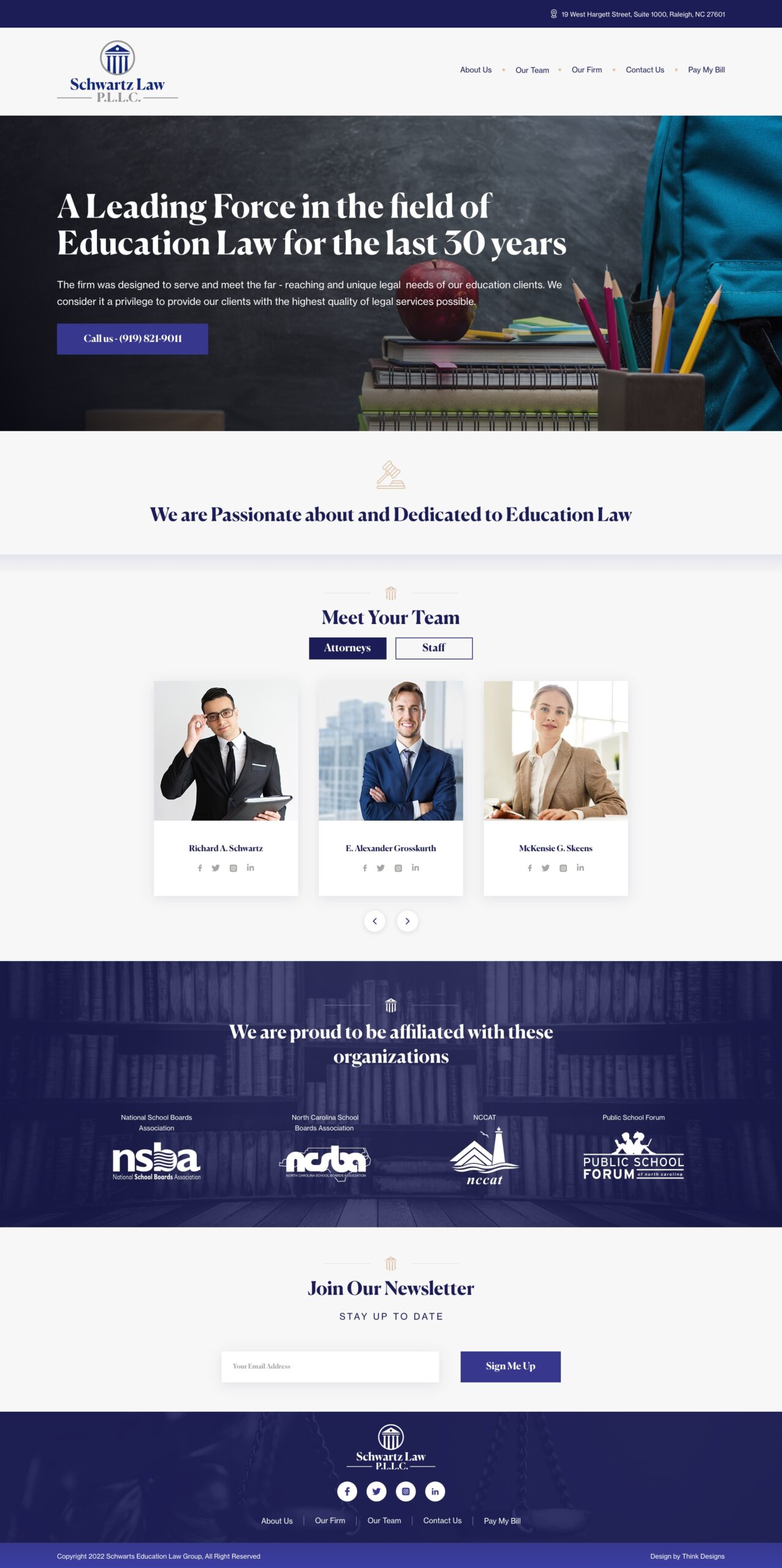 Education Law Web Design Raleigh Think Designs