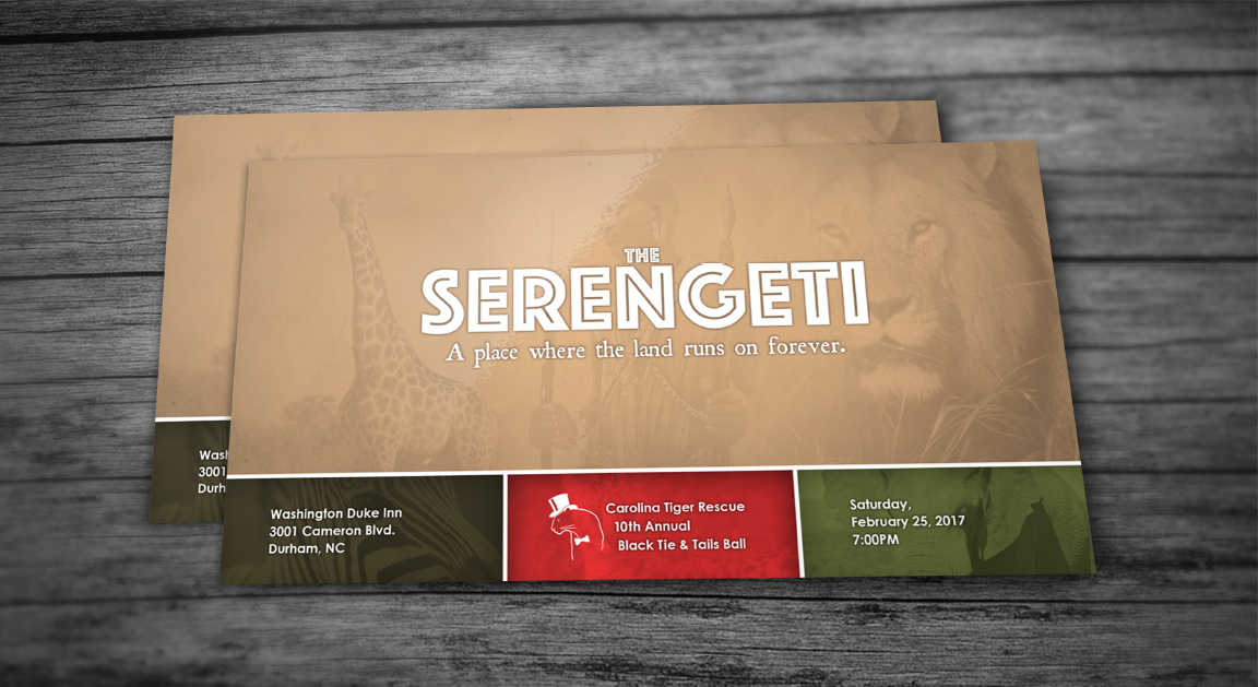 Raleigh Design Graphics Post Card Carolina Tiger Rescue Serengeti