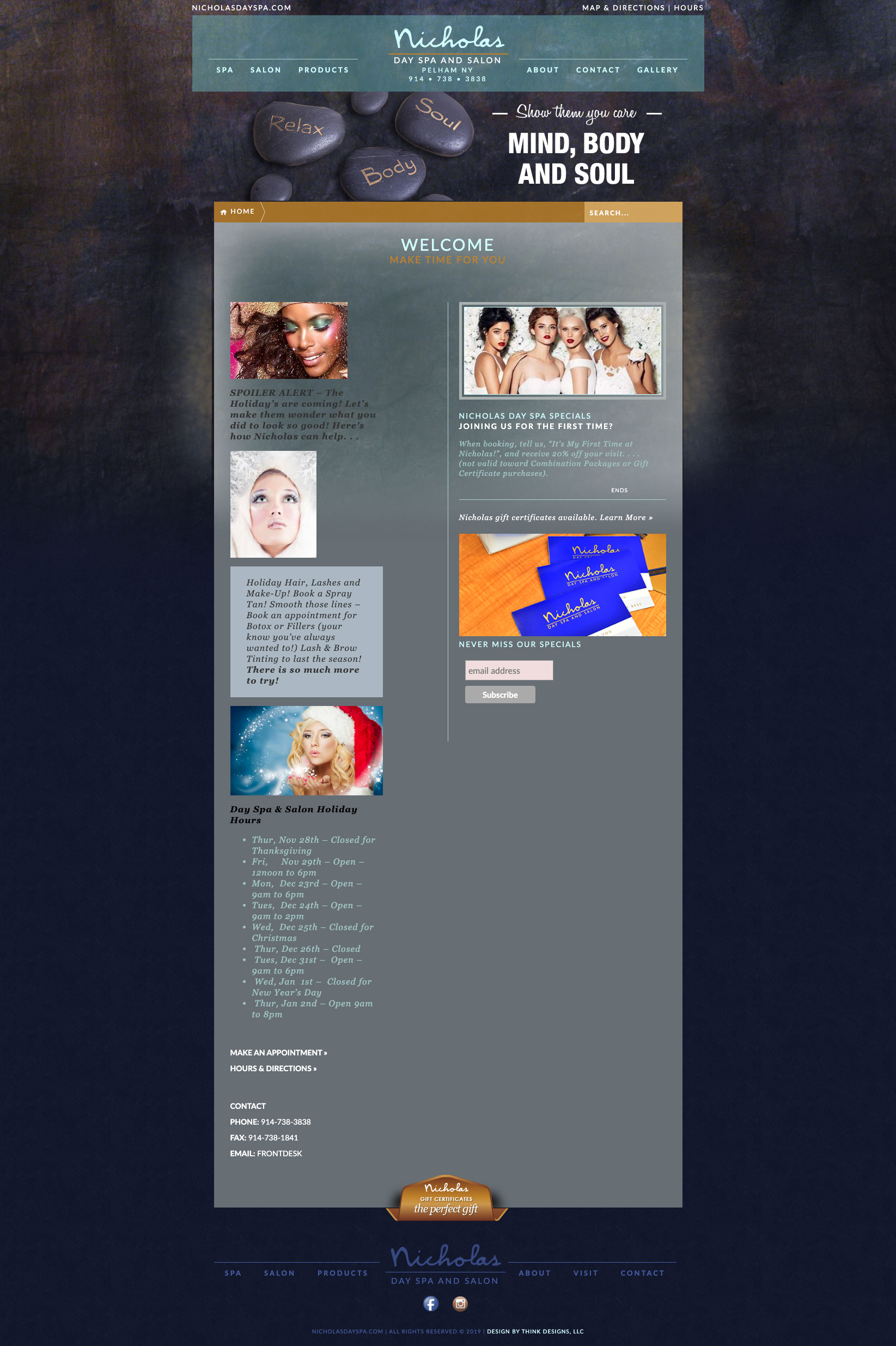 Raleigh Web Design Spa Beauty Salon Desktop