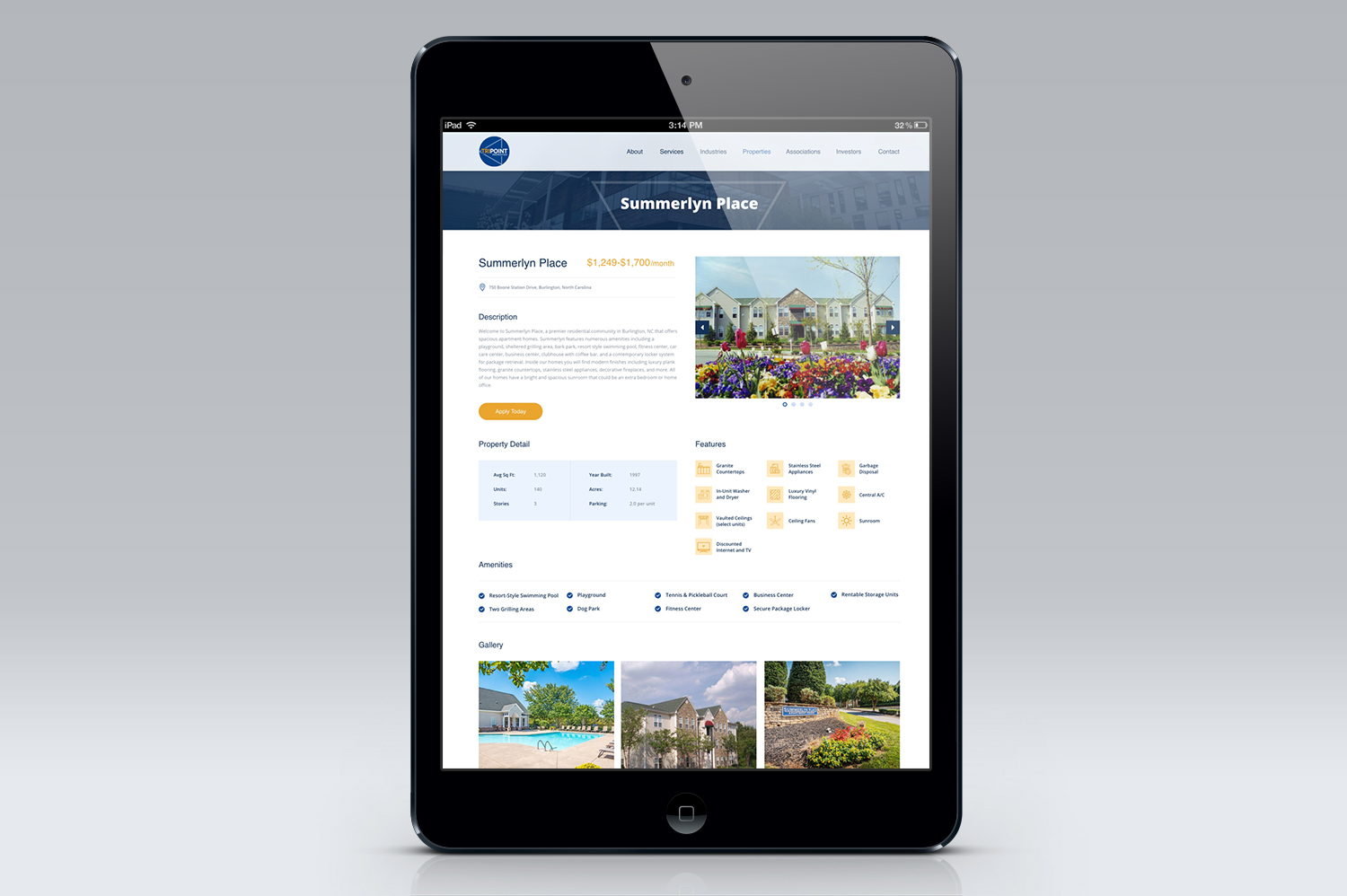 Raleigh Web Design Property Management Company Tripoint Properties Property