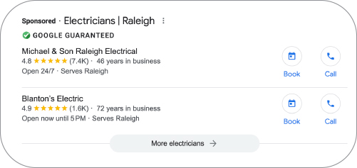 Google Guaranteed Set Up Raleigh Check Mark Ad 2