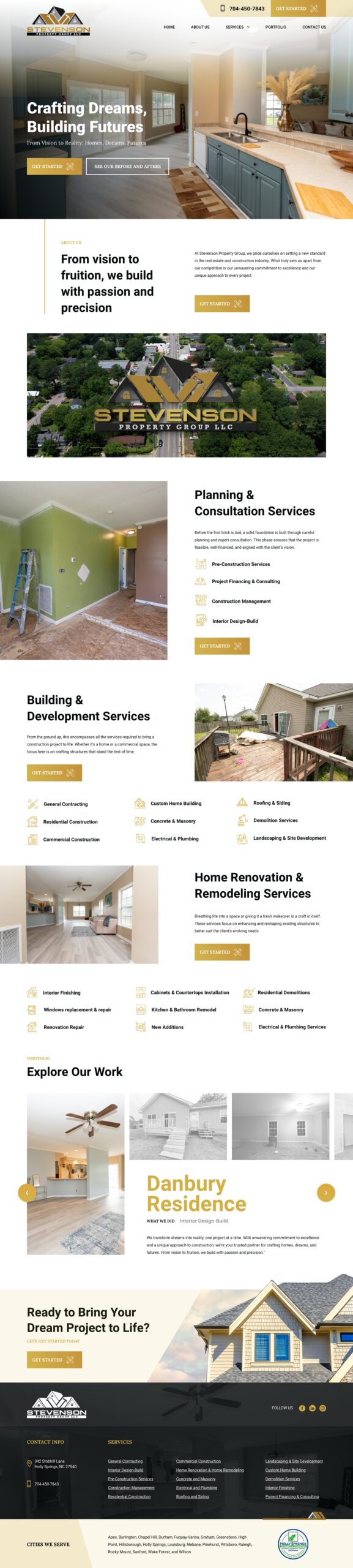 Raleigh Web Design Home Remodeling Company Stevenson Property Group Home