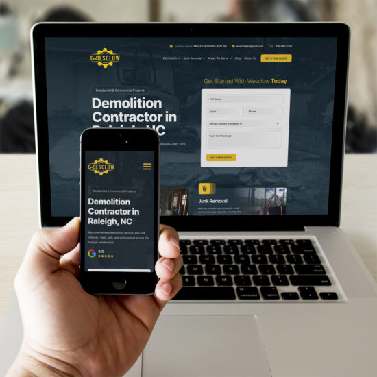 Raleigh Web Design Demolition Contractor Weslow Home