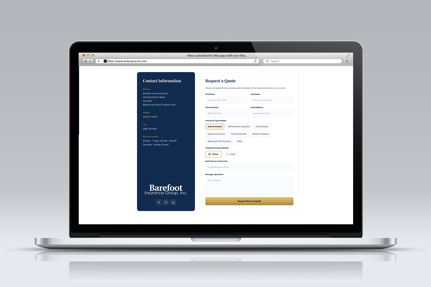 Raleigh Web Design Insurance Barefoot Insurance Group Get A Quote