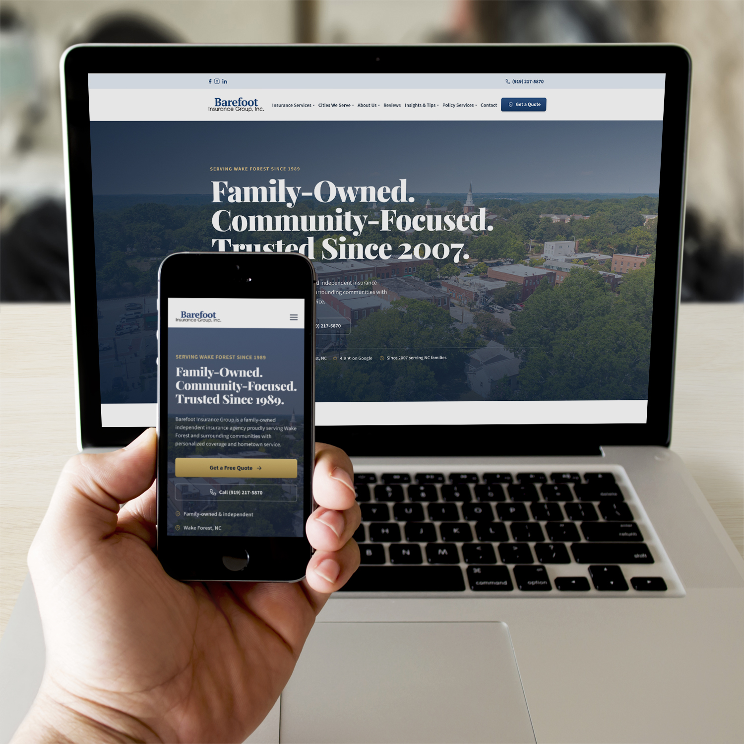 Raleigh Web Design Insurance Barefoot Insurance Group Home